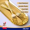 125 Count Gold Plastic Forks Heavy Duty, 7.28 Inch Gold Forks Disposable Heat Resistant Durable Plastic Utensils for Parties, Wedding, Daily Events view 4