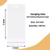 3x5 Inches Hanging Hole Self Sealing Cellophane Bags Self Adhesive, 100 Pieces Clear Resealable Cellophane Bags with hanging header for Jewelry Earring Necklace view 2
