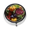 Fresh Cabbage Take-Along Pill Box, Portable Round Pill Box, fits in Your Purse Pocket Lightweight 3 Compartment Pill Box, view 1