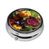 Fresh Cabbage Take-Along Pill Box, Portable Round Pill Box, fits in Your Purse Pocket Lightweight 3 Compartment Pill Box, view 2