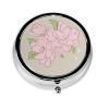 Divided Peach Blossoms Take-Along Pill Box, Portable Round Pill Box, fits in Your Purse Pocket Lightweight 3 Compartment Pill Box, view 1