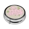 Divided Peach Blossoms Take-Along Pill Box, Portable Round Pill Box, fits in Your Purse Pocket Lightweight 3 Compartment Pill Box, view 2