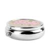 Divided Peach Blossoms Take-Along Pill Box, Portable Round Pill Box, fits in Your Purse Pocket Lightweight 3 Compartment Pill Box, view 3
