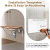 28" Wall Mounted Folding Shower Seat with Stainless Steel Bracket, Structural Stability, 500 lb Capacity, Space-Saving, Teak Shower Bench for Elderly, Disabled, Pregnant Women, Kids view 3