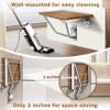 28" Wall Mounted Folding Shower Seat with Stainless Steel Bracket, Structural Stability, 500 lb Capacity, Space-Saving, Teak Shower Bench for Elderly, Disabled, Pregnant Women, Kids view 4