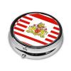 Flag of The Senate of Bremen Take-Along Pill Box, Portable Round Pill Box, fits in Your Purse Pocket Lightweight 3 Compartment Pill Box, view 2
