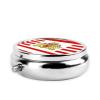 Flag of The Senate of Bremen Take-Along Pill Box, Portable Round Pill Box, fits in Your Purse Pocket Lightweight 3 Compartment Pill Box, view 3