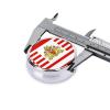 Flag of The Senate of Bremen Take-Along Pill Box, Portable Round Pill Box, fits in Your Purse Pocket Lightweight 3 Compartment Pill Box, view 4
