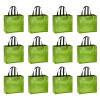 PATIKIL Light Green Gift Bags with Laser Coating, 12pcs Reusable Goodie Bags with Handle for Wedding Birthday Party Shopping Cosmetic, 12.6" x 4.7" x 11" view 1