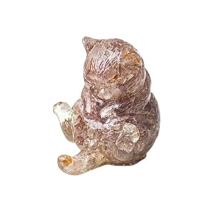 Natural Crushed Stone Dropping Glue Animal Cat Office Home Living Room Desktop Decoration Ornament