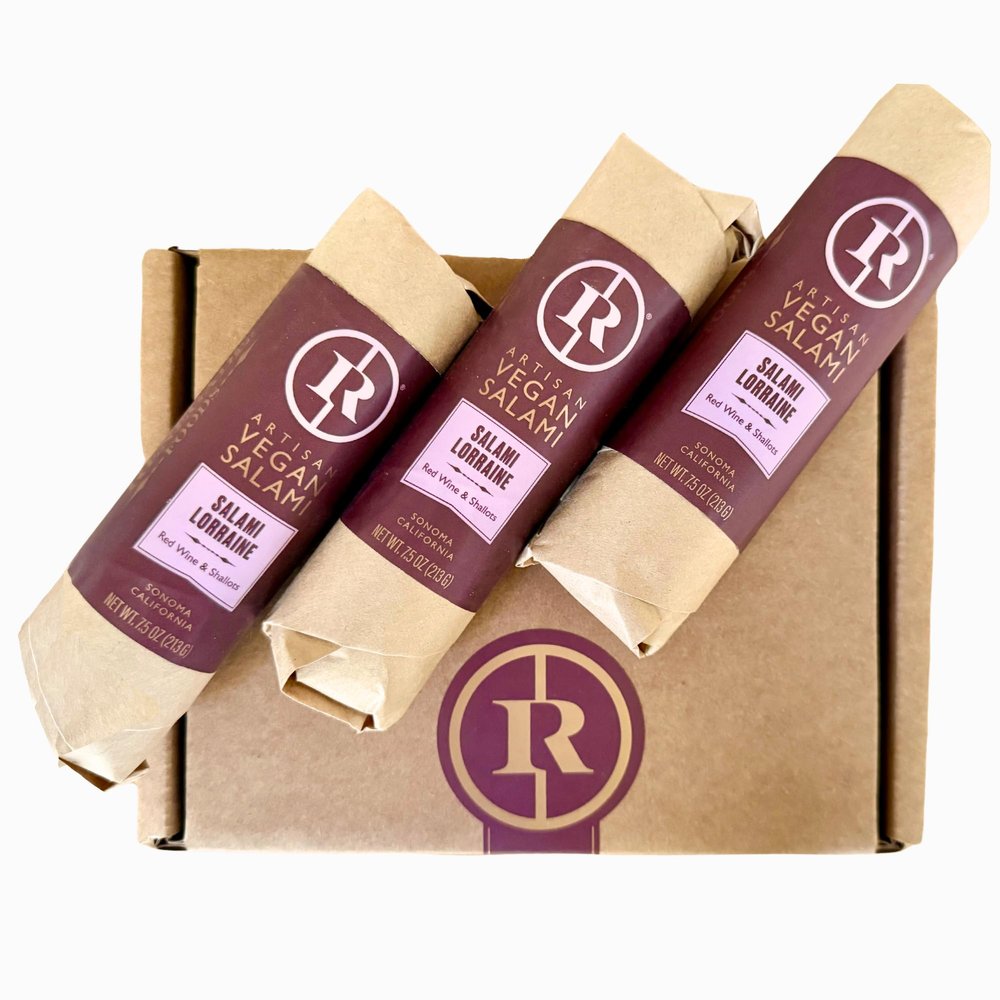 Renegade Foods Artisan Vegan Salami | 3 Pack | Lorraine | High Protein, Low Sugar, Seitan, Non-GMO | 16g of Protein Per Serving | Indulge European-Style Plant-Based Food