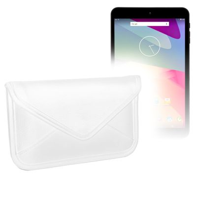 BoxWave Case Compatible with iRulu X10 - Elite Leather Messenger Pouch, Synthetic Leather Cover Case Envelope Design - Ivory White