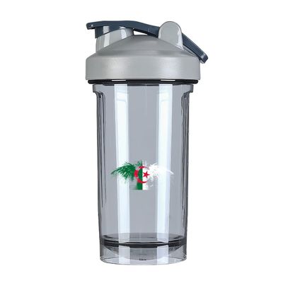 Algeria Algerians Flag 18 Ounce Shaker Bottle Drink Mixer Leak-proof Pre Workout Protein Shakes Meal Replacement Shakes Bottles 500ML/18 Oz Gray-22