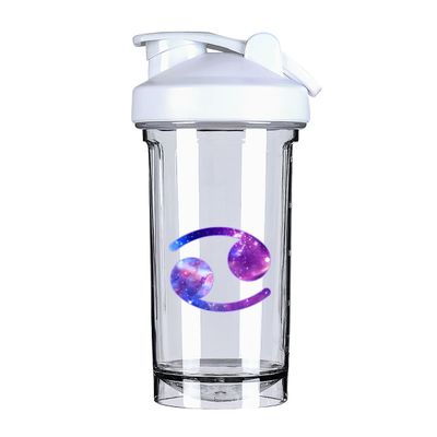 Cancer Zodiac 3 18 Ounce Shaker Bottle Drink Mixer Leak-proof Pre Workout Protein Shakes Meal Replacement Shakes Bottles 500ML/18 Oz White
