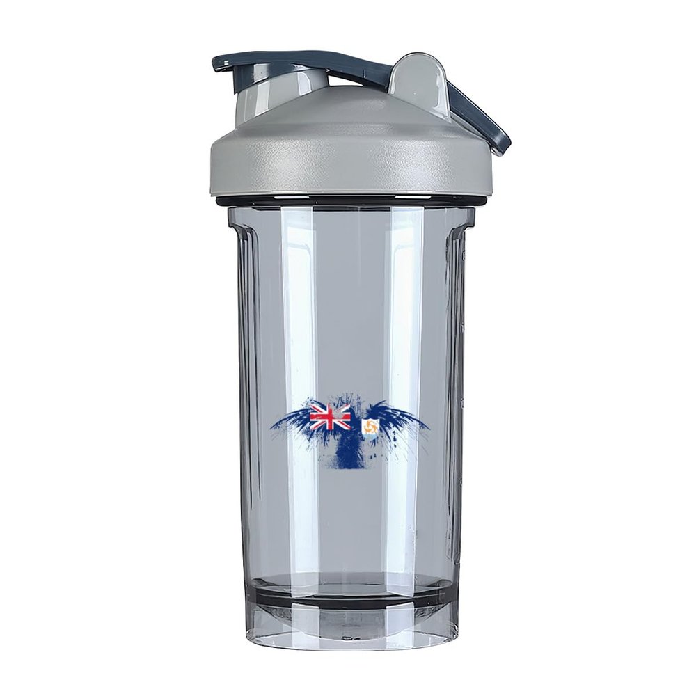 Anguilla Anguillan Flag 18 Ounce Shaker Bottle Drink Mixer Leak-proof Pre Workout Protein Shakes Meal Replacement Shakes Bottles 500ML/18 Oz Gray