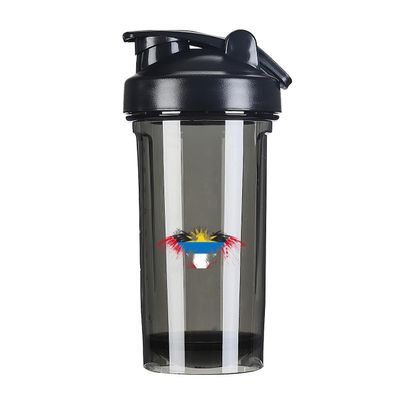 Barbuda Flag 18 Ounce Shaker Bottle Drink Mixer Leak-proof Pre Workout Protein Shakes Meal Replacement Shakes Bottles 500ML/18 Oz Black