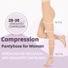 Wegitcs Compression Pantyhose for Women & Men, Footless 20-30mmHg Medical Graduated Compression Leggings, Waist High Support Tights, Opaque Stockings for Varicose Veins Edema Post Surgery, Beige S view 2