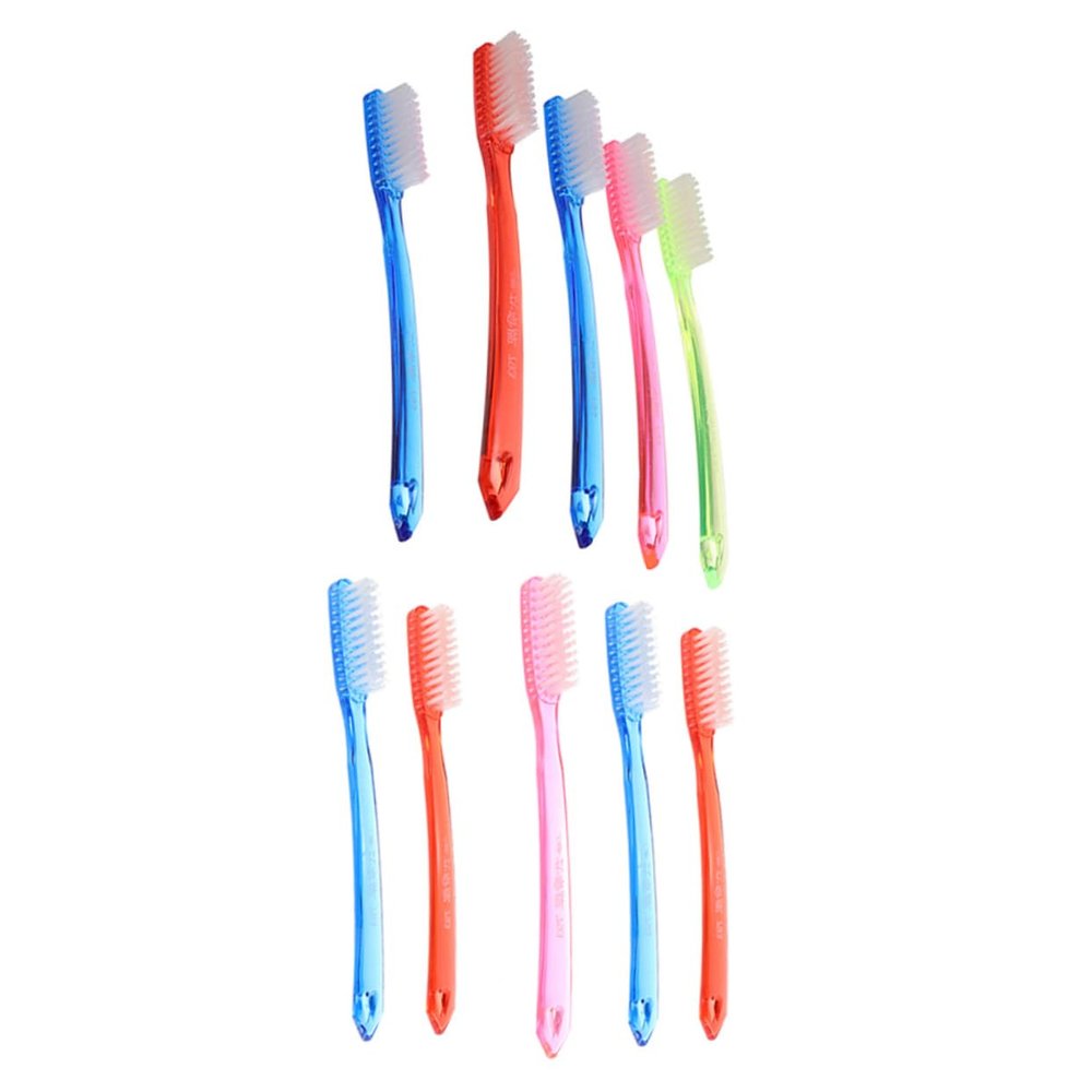 SOESFOUFU 10pcs Extra Hard Bristle Toothbrushes for Adults Large Head Portable Manual Toothbrushes Ergonomic Design Plastic Material Deep Cleaning for Teeth