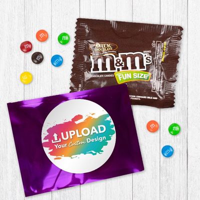 12ct Personalized Candy Party Favors with Photo Candy Fun Size Bags (12 Pack) - Purple Foil - Fully Assembled (3x4 in)