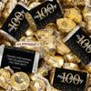 124 Pcs 100th Birthday Candy Party Favors Miniatures Chocolate & Gold Almond Kisses (1.58 lbs, Approx. 124 Pcs)