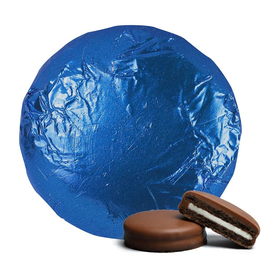 20 Pcs Foil Wrapped Chocolate Covered Cookies Dark Blue Candy Party Favors