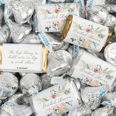 124 Pcs Bridal Shower Candy Favors Miniatures Chocolate & Kisses (1.52 lbs) - Floral