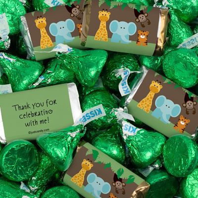 124 Pcs Jungle Safari Kid's Birthday Candy Party Favors Miniatures Chocolate & Kisses (1.52 lbs, Approx. 124 Pcs)