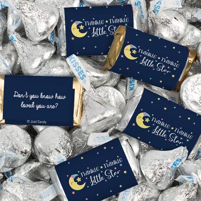 124 Pcs Baby Shower Candy Party Favors Miniatures Chocolate & Kisses (1.52 lbs, Approx. 124 Pcs) - Twinkle Twnikle