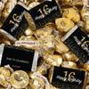 124 Pcs Sweet 16 Birthday Candy Party Favors Miniatures Chocolate & Gold Almond Kisses (1.52 lbs, Approx. 124 Pcs) view 1