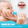 DADA-TECH Toddler Electric Toothbrush Kids Age 1-2-3 Years Old, Baby Electric Toothbrush with LED Light 2 Minutes Timer 4 Vibrating Heads for Infants (Blue Penguin) view 3