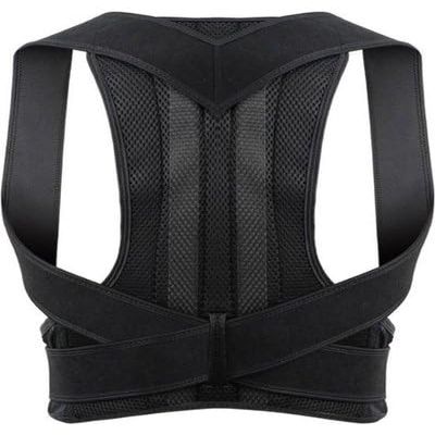 SCEFITO Adjustable Posture Corrector Back Support | Shoulder & Spine Posture Correction Brace | Postural Health Fixer for Back Pain Relief (Black, X-Large)