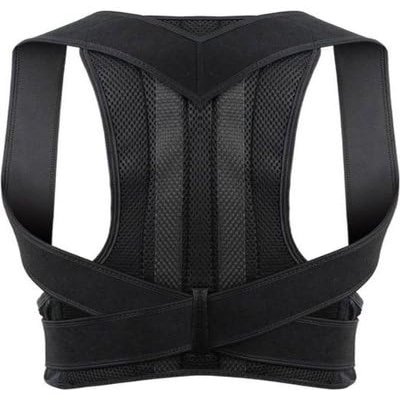 SCEFITO Adjustable Posture Corrector Back Support | Shoulder & Spine Posture Correction Brace | Postural Health Fixer for Back Pain Relief (Black, X-Large)