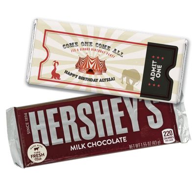 36ct Personalized Circus Birthday Candy Party Favors in Bulk Chocolate Bars (36 Count)