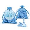 12ct It's a Boy Candy Baby Shower Party Favors Organza Bags with Milk Chocolate Kisses (12 Pack) view 1
