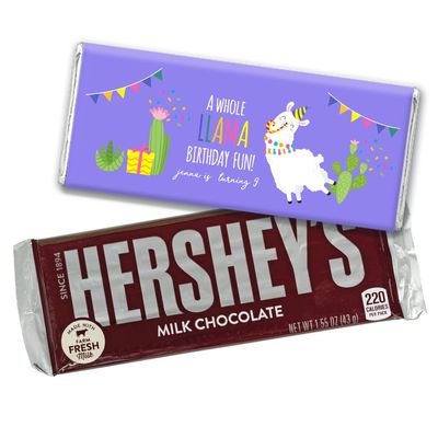 12ct Personalized Llama Party Birthday Candy Favors in Bulk Chocolate Bars (12 Count)