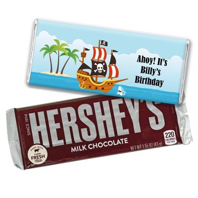 12ct Personalized Pirate Party Birthday Candy Favors in Bulk Chocolate Bars (12 Count)