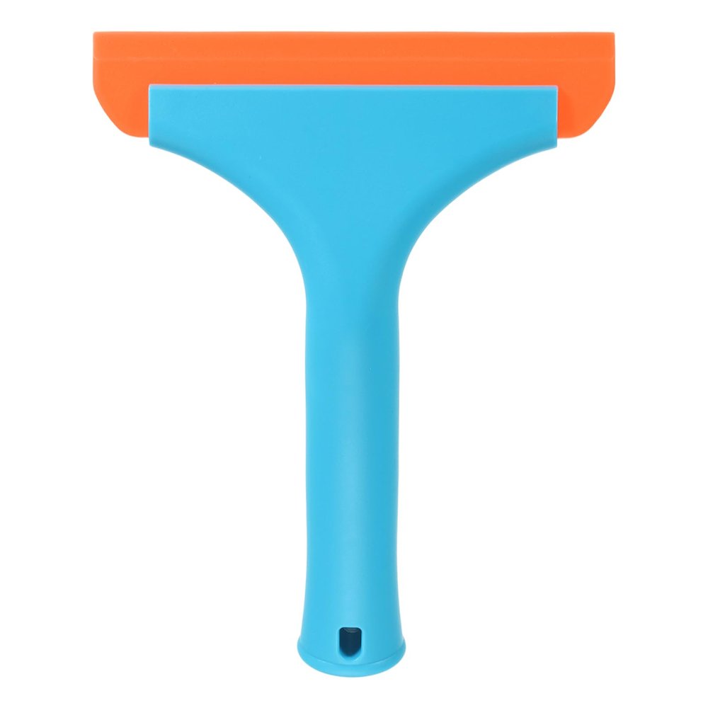 uxcell 6 Inch Shower Squeegee for Glass Doors, All-Purpose Bath Squeegee with Handle for Bathroom Window Mirror Car Glass, Blue/Orange