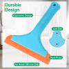 uxcell 6 Inch Shower Squeegee for Glass Doors, All-Purpose Bath Squeegee with Handle for Bathroom Window Mirror Car Glass, Blue/Orange view 3