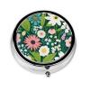 Nature Floral Spring Print Pill Box,3 Grid Small Pill Case for Purse and Pocket,Portable Medicine Pill Container view 1