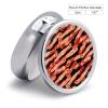 Bacon Pattern Pill Organizer Cute Pill Box Decorative Metal Pill Case Portable Vitamin Organizer Travel Medicine Holder Mini Pill Storage Container for Purse view 2