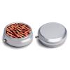 Bacon Pattern Pill Organizer Cute Pill Box Decorative Metal Pill Case Portable Vitamin Organizer Travel Medicine Holder Mini Pill Storage Container for Purse view 3