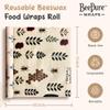 BeePure Reusable Beeswax Food Wrap - Eco-Friendly, Sustainable Wrap Roll (15"x80") - Plant & Bee Pattern for Food Storage view 4
