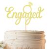 EONNCNT Engaged Cake Topper - Gold Glitter Engagement Party Cake Decoration Supplies, Just Engaged Cake Topper for Bridal Shower Wedding Party Photo Booth Props view 1