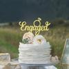 EONNCNT Engaged Cake Topper - Gold Glitter Engagement Party Cake Decoration Supplies, Just Engaged Cake Topper for Bridal Shower Wedding Party Photo Booth Props view 2