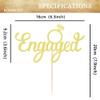 EONNCNT Engaged Cake Topper - Gold Glitter Engagement Party Cake Decoration Supplies, Just Engaged Cake Topper for Bridal Shower Wedding Party Photo Booth Props view 3