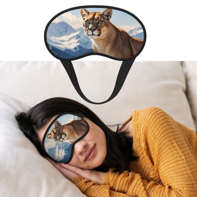 Panther & Mountain Lion Sleep Mask Soft Blackout Eye Mask with Adjustable Strap Comfortable Eye Shade Cover for Women Men Deep Rest Travel Work Home