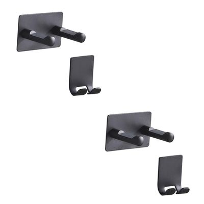 Beatifufu 4pcs Bathroom Storage Organizer Wall-mounted Hair Dryer Rack Toilet Storage Rack Space-saving Easy Install