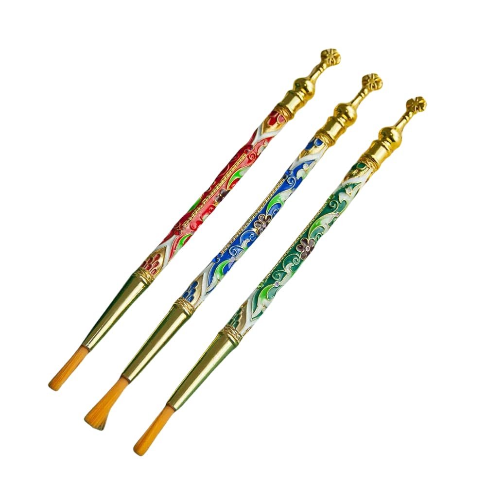 RZRHMUHN 3-Piece Orthodox Religious Pen Set Enamel Decorated Liturgical Writing Instruments with Golden Accents Ideal for Sacred Ceremonies Prayer Gift Giving (250g)