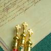 RZRHMUHN 3-Piece Orthodox Religious Pen Set Enamel Decorated Liturgical Writing Instruments with Golden Accents Ideal for Sacred Ceremonies Prayer Gift Giving (250g) view 2