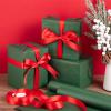 Feifeiya Christmas Gift Wrapping paper roll, Kraft Gift Paper, 2 Rolls 17.5'' x 33' Wrapping Paper Roll, with 1 Roll 1'' x 25 yd stain Ribbon view 2